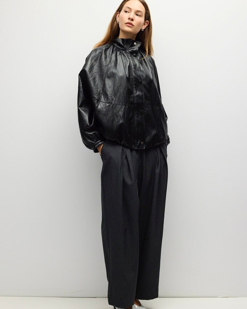 Victoria Faux Leather Jacket | Black