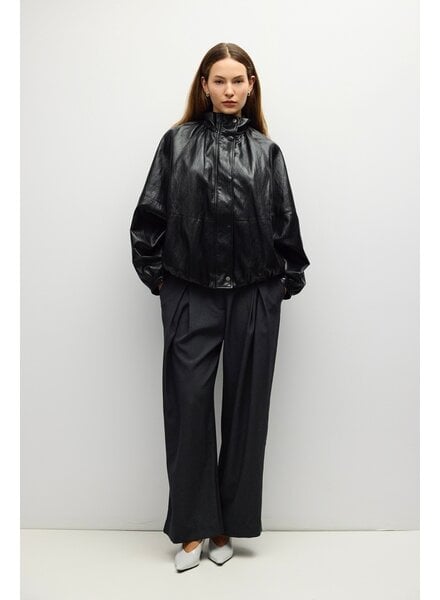 Victoria Faux Leather Jacket | Black