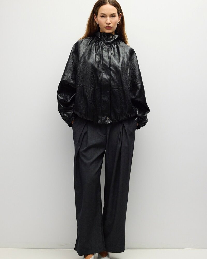 Victoria Faux Leather Jacket | Black