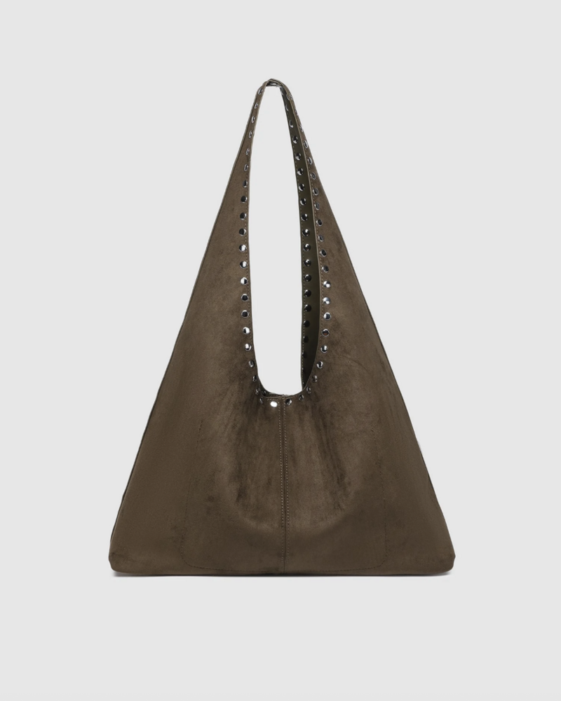 Louenhide Hailey Suede Shoulder Bag | Olive