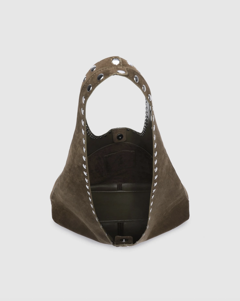 Louenhide Hailey Suede Shoulder Bag | Olive