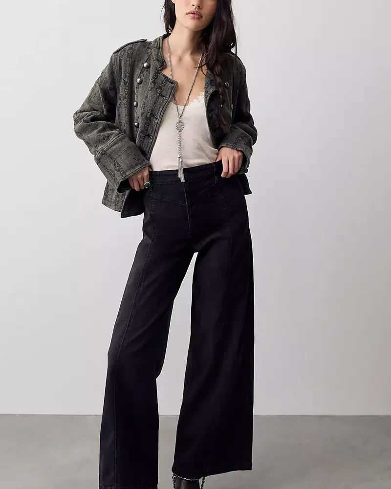 Free People Libre Wide-Leg Jeans | Black