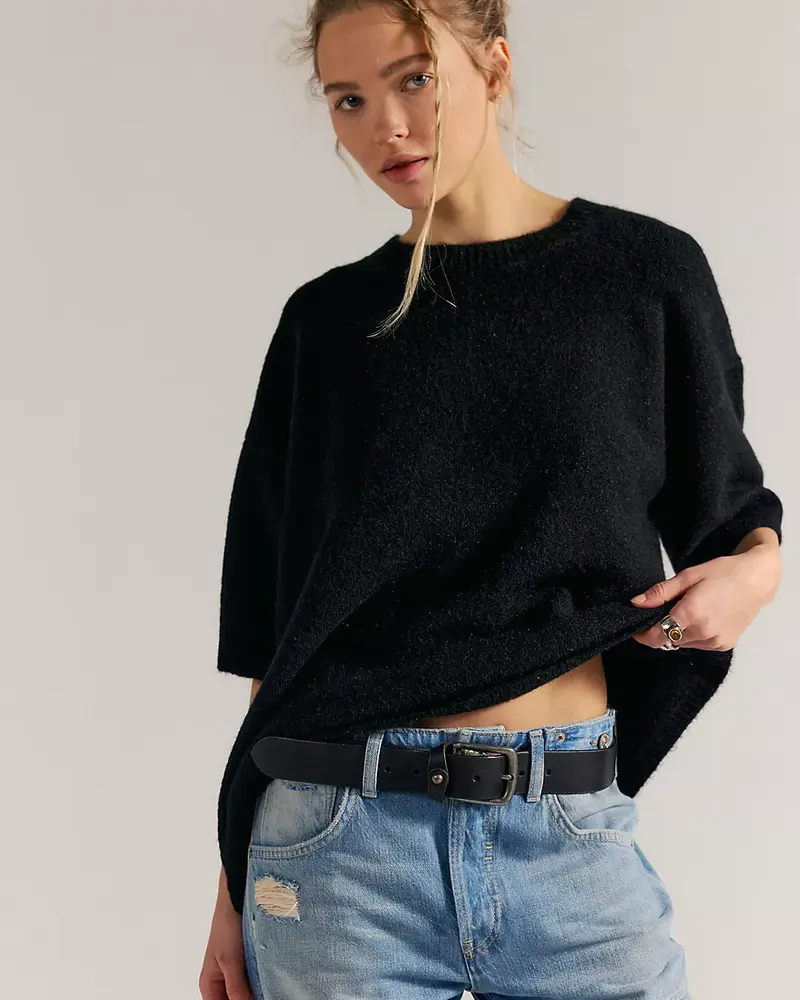 Free People Margot Sweater Tee | Black