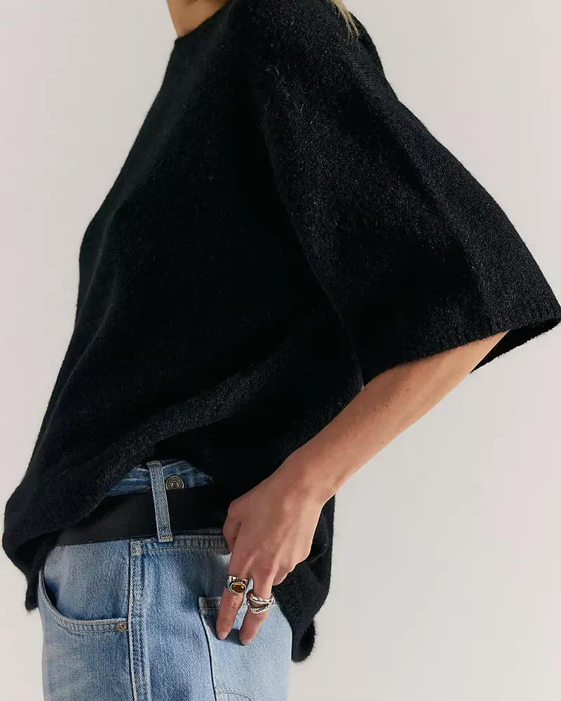 Free People Margot Sweater Tee | Black