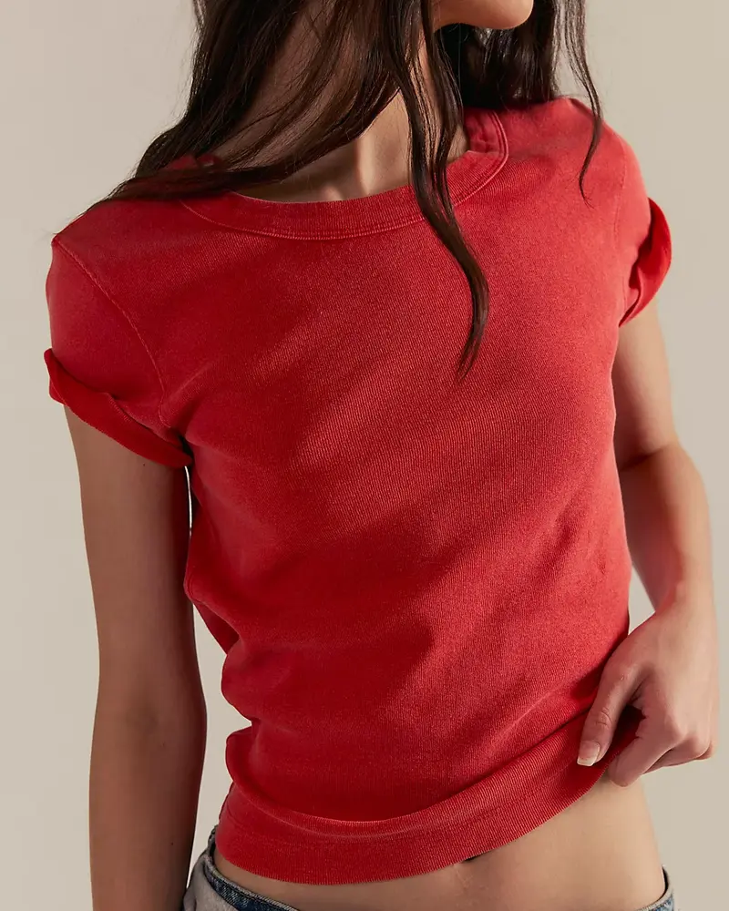 Free People Atlas Crew Tee | Red