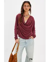 Free People Jane Draped Long Sleeve Top | Burgundy