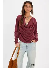 Free People Jane Draped Long Sleeve Top | Burgundy