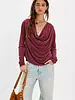 Free People Jane Draped Long Sleeve Top | Burgundy