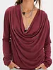 Free People Jane Draped Long Sleeve Top | Burgundy