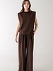 Collings Top With Shoulder Pads | Brown