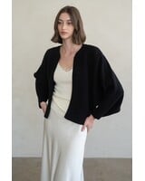 Opal Open Front Knit Cardigan | Black