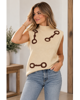 Brown Snaffle Sweater Vest