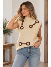 Brown Snaffle Sweater Vest