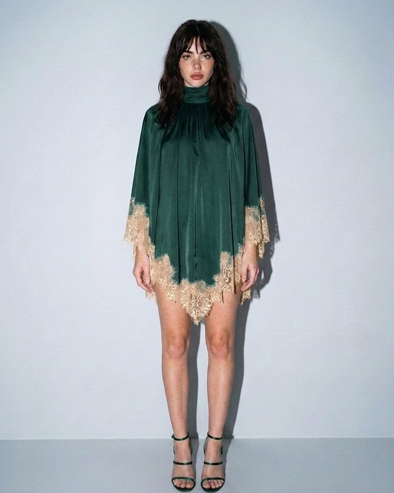 Trina Trapeze Mini Dress | Forest Green
