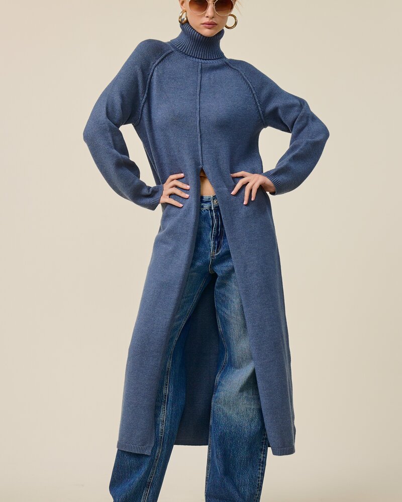 Tuscan Tunic Sweater Dress | Blue