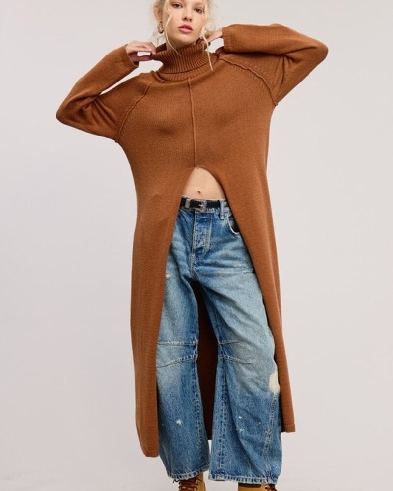 Tuscan Tunic Sweater Dress | Camel