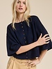 Teagon Button Front Knit Cardigan | Navy