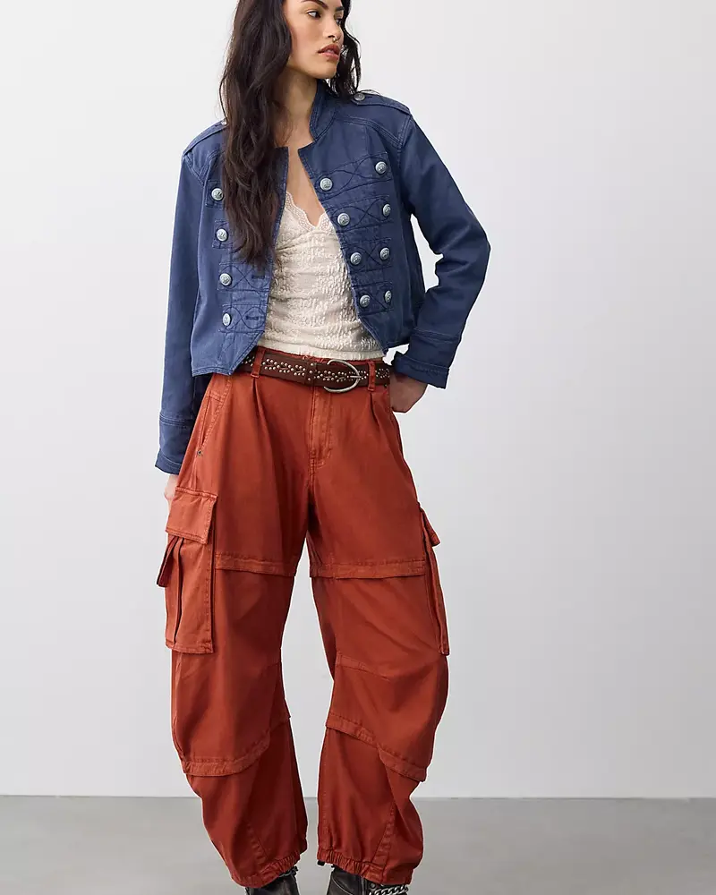 Free People Reef Curved Twill Cargo Pants | Burnt Chilis