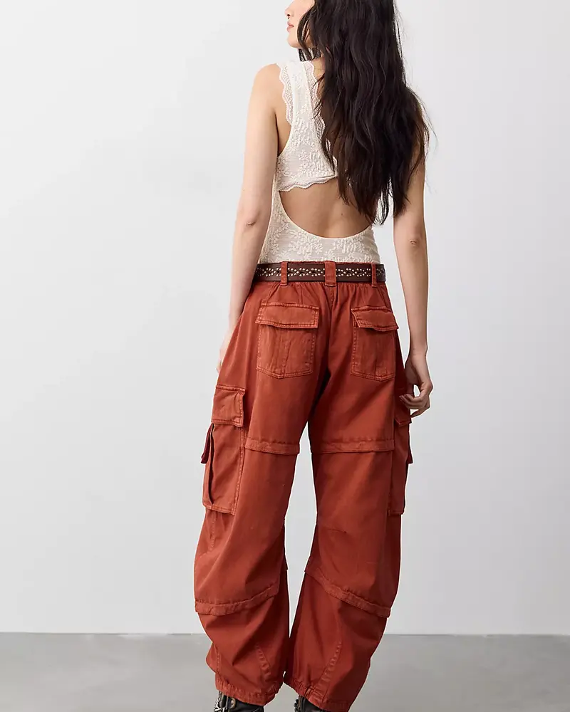 Free People Reef Curved Twill Cargo Pants | Burnt Chilis