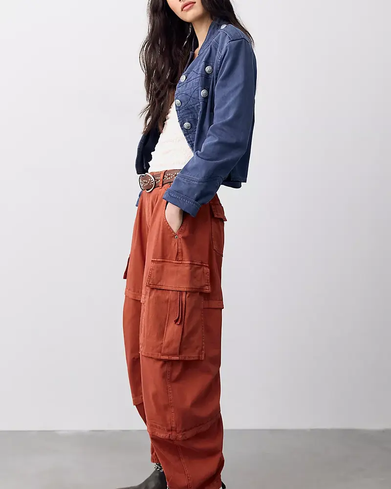 Free People Reef Curved Twill Cargo Pants | Burnt Chilis
