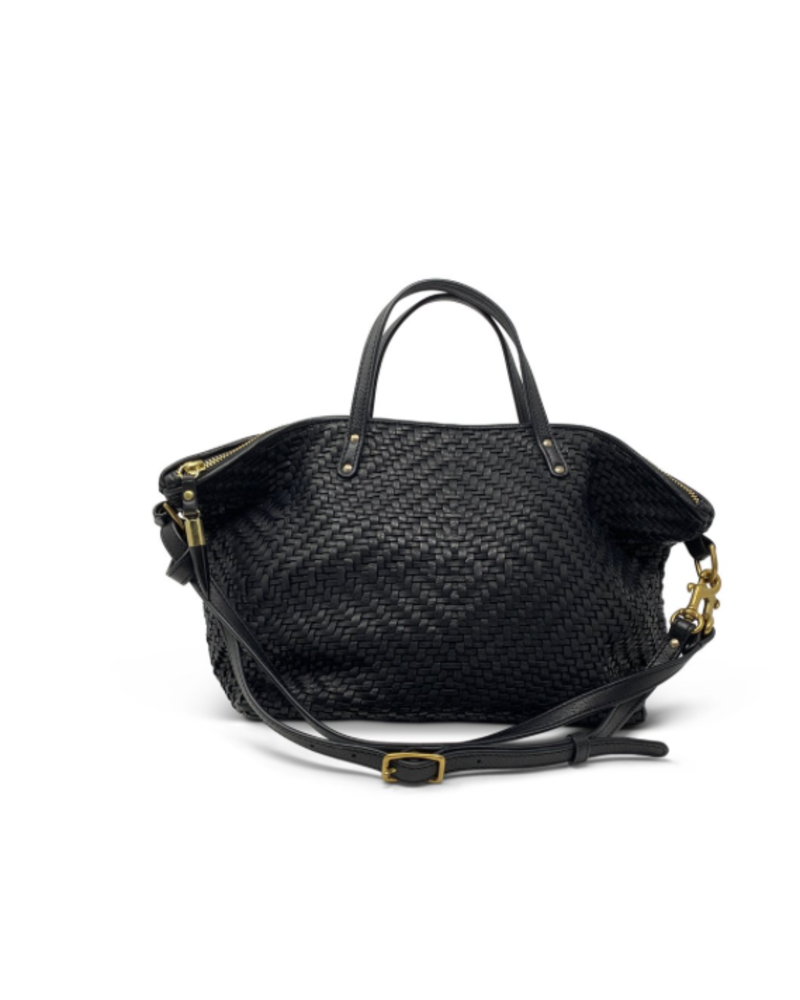 black woven bag