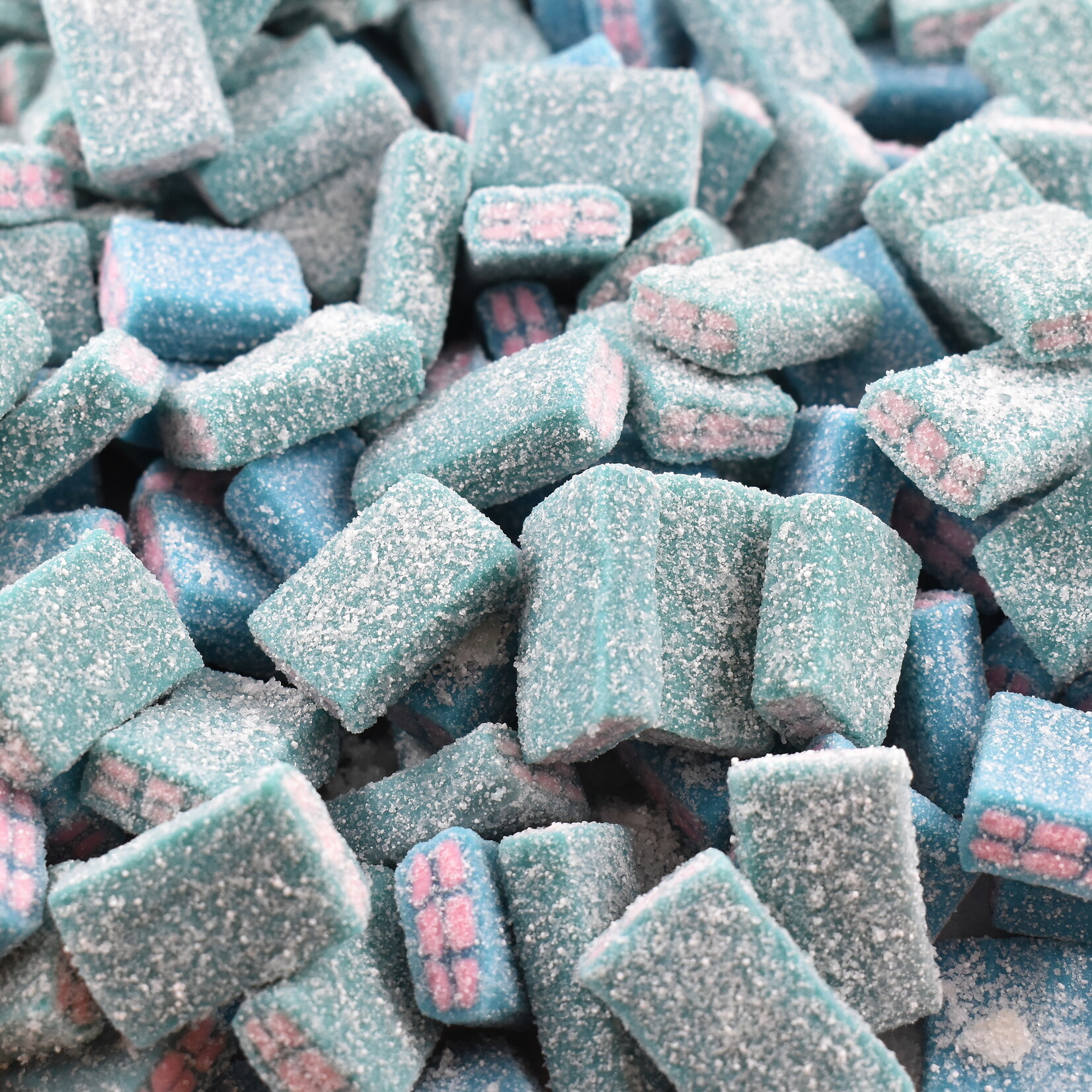Sour Blue Raspberry and Bubble Gum Bricks