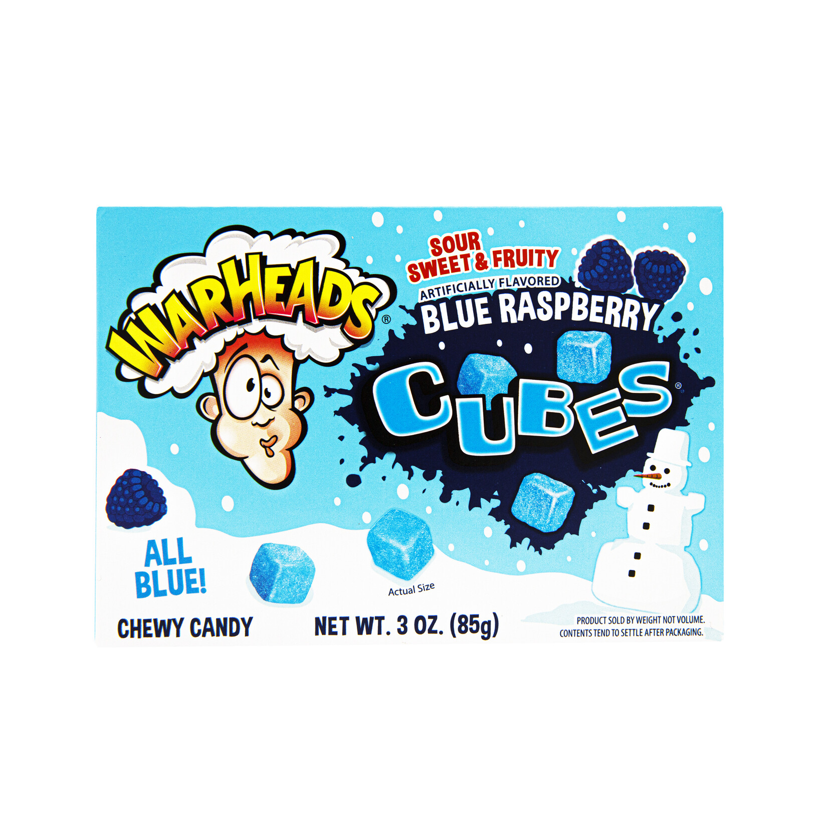 Warheads blue raspberry cubes 85g