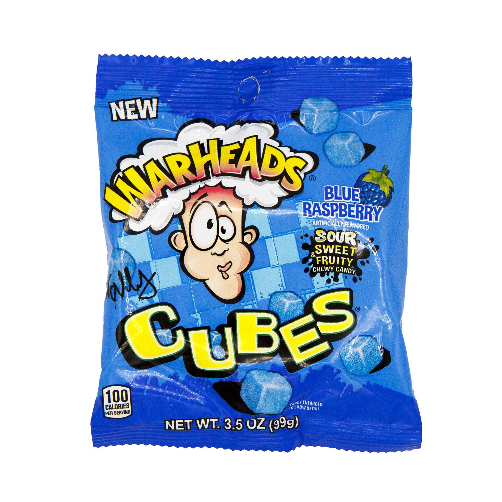 Warheads blue raspberry cubes 99g