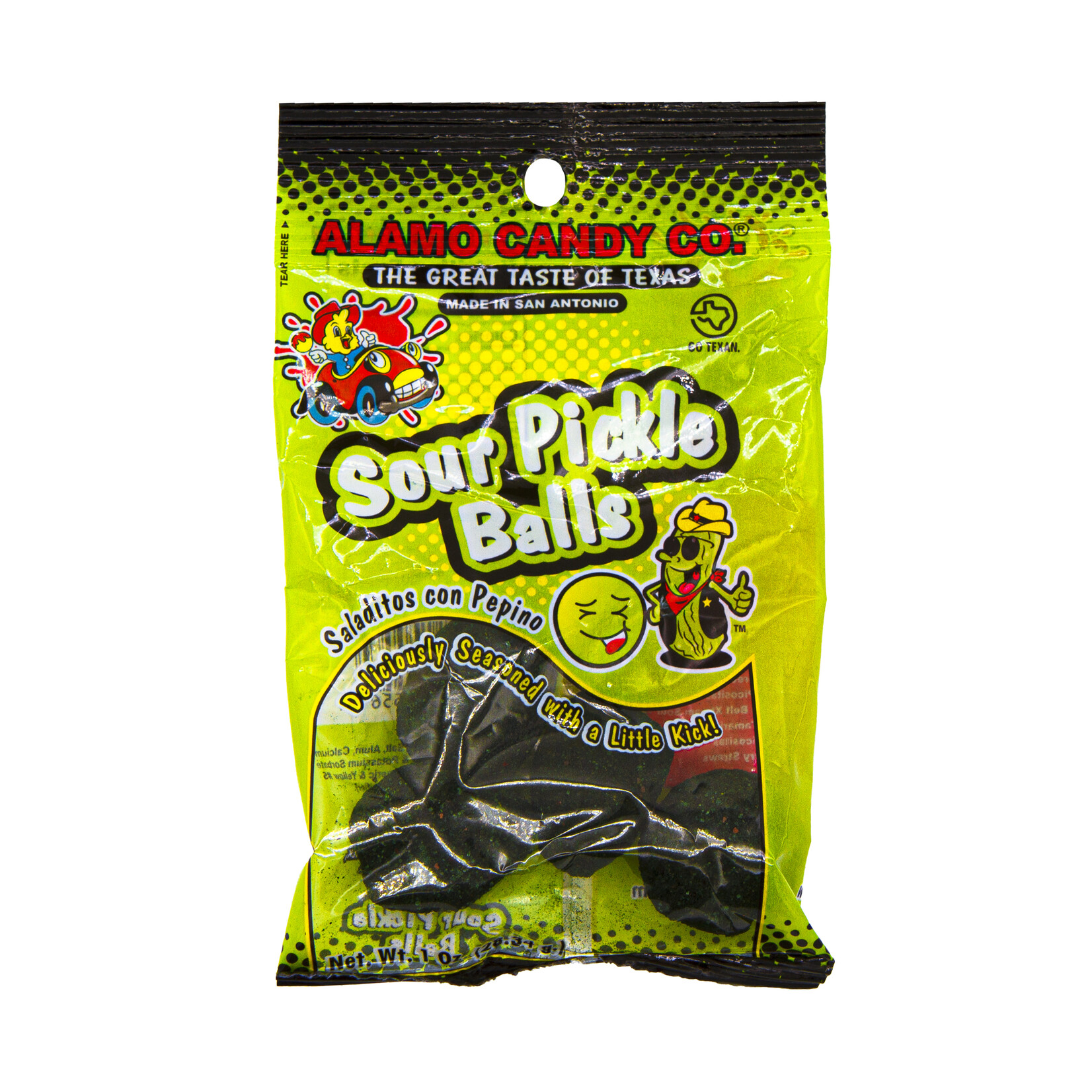 Alamo Candy Co. Sour pickle balls candies 28.34g
