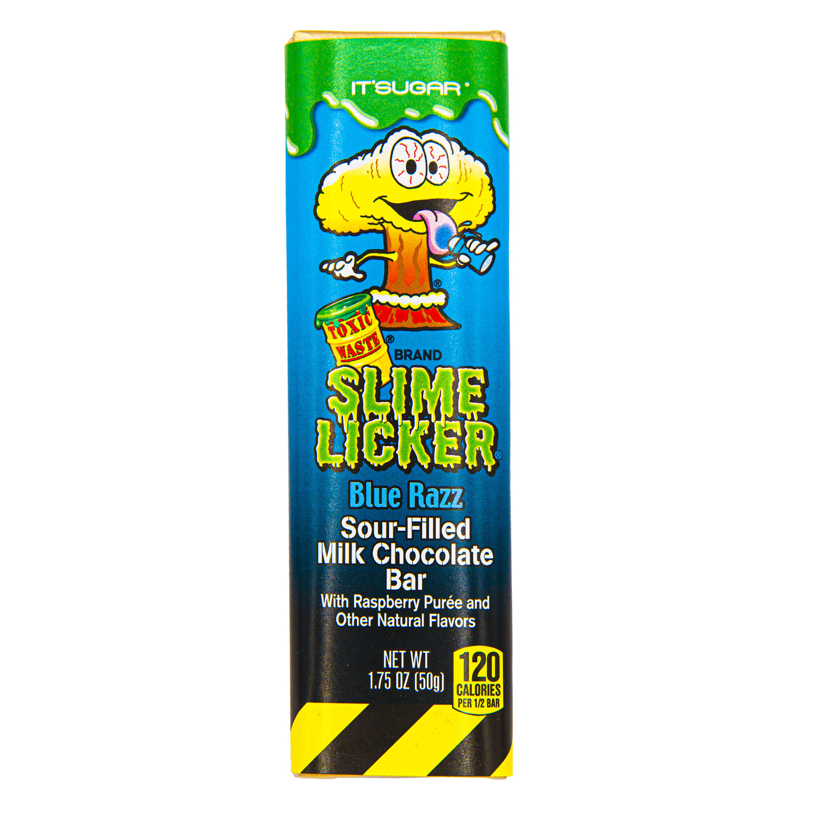 Toxic Waste Toxic Waste Slime Licker blue razz filled chocolate bar 50g