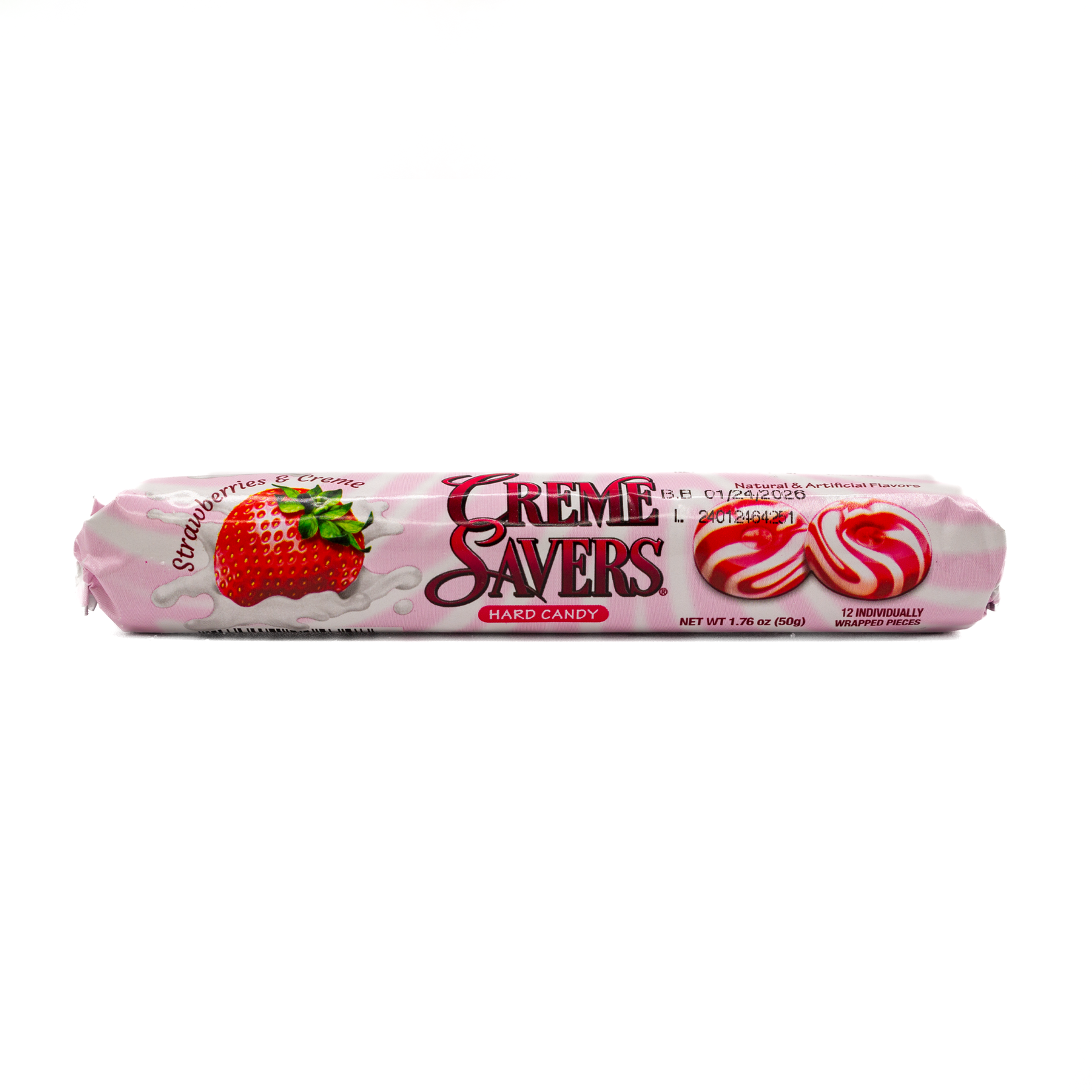 Creme Savers Bonbons durs fraise et crème 50g