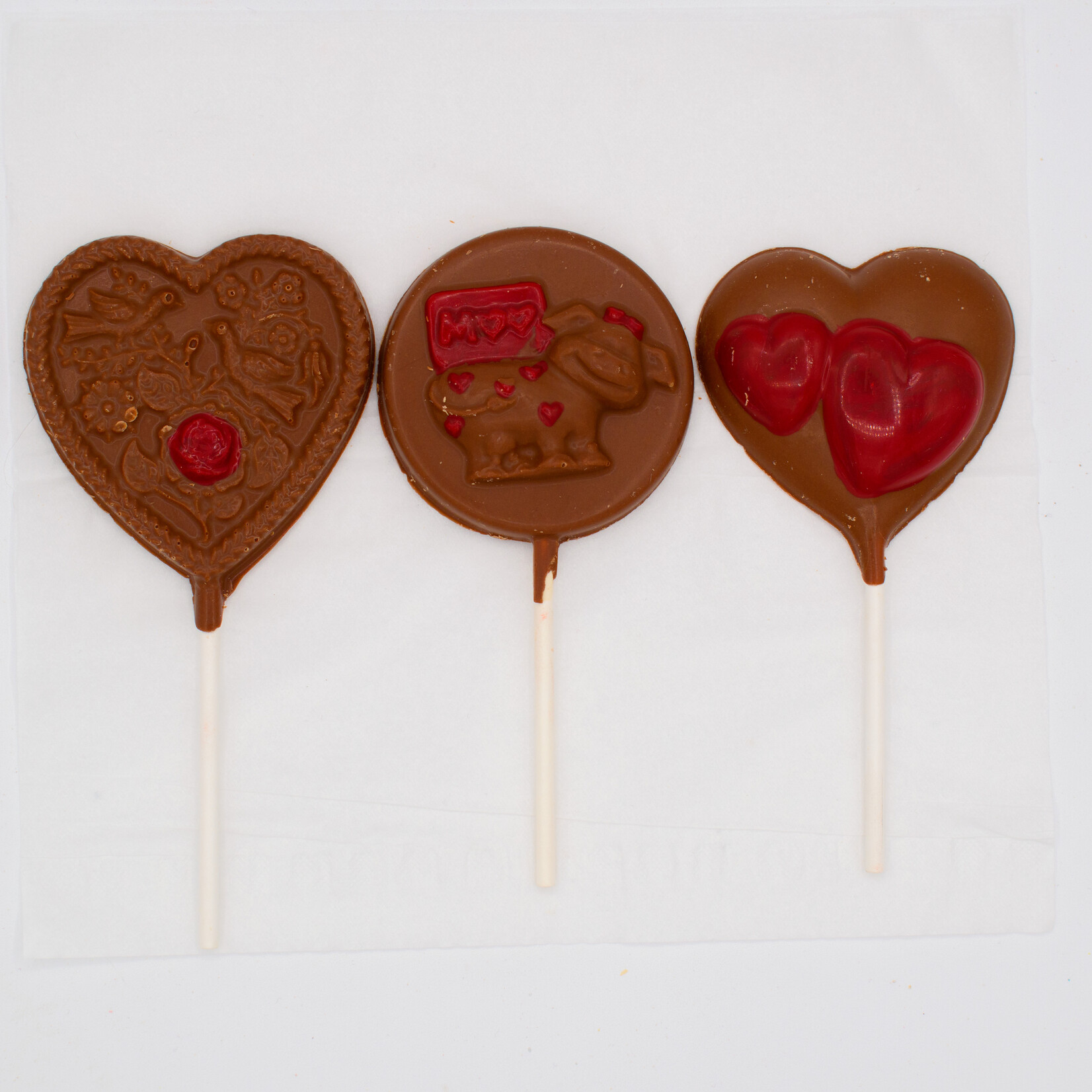 Valentines chocolate lollipops