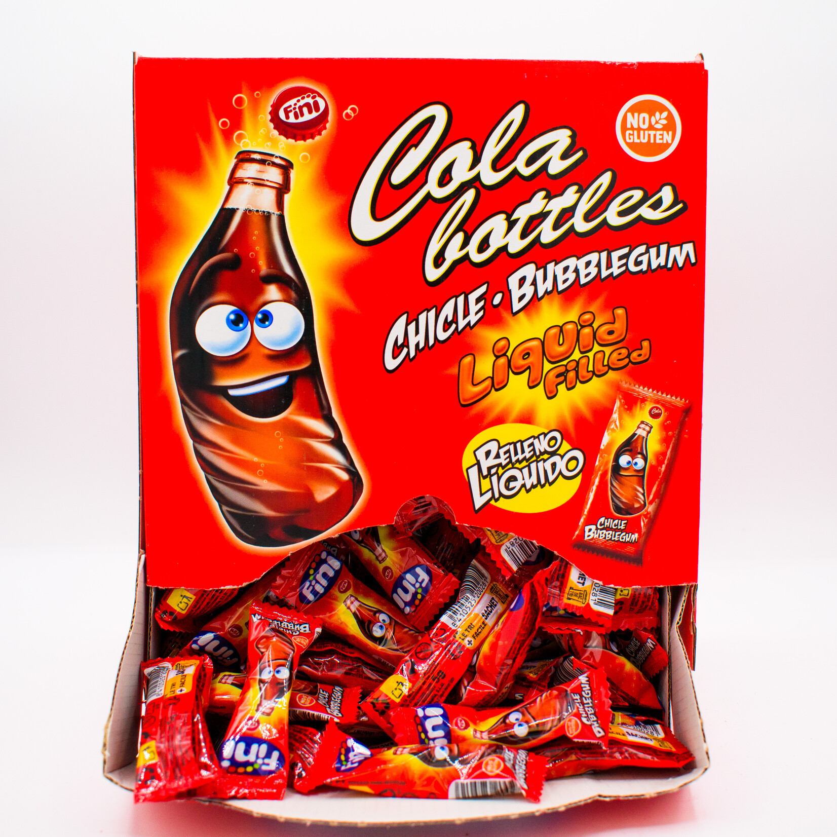 Liquid center coke bottle gum