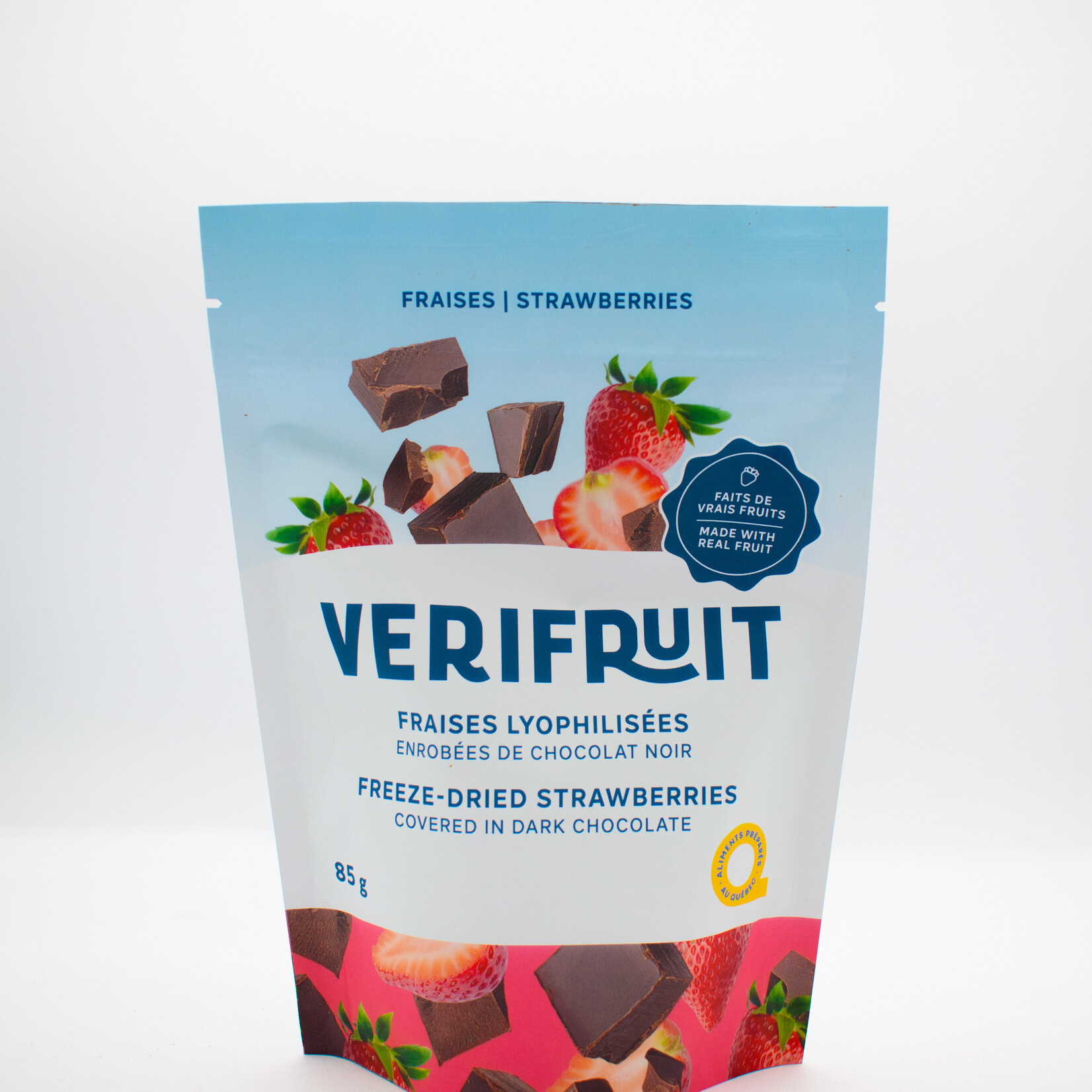Verifruit Fraises lyophilisées chocolat noir 85g