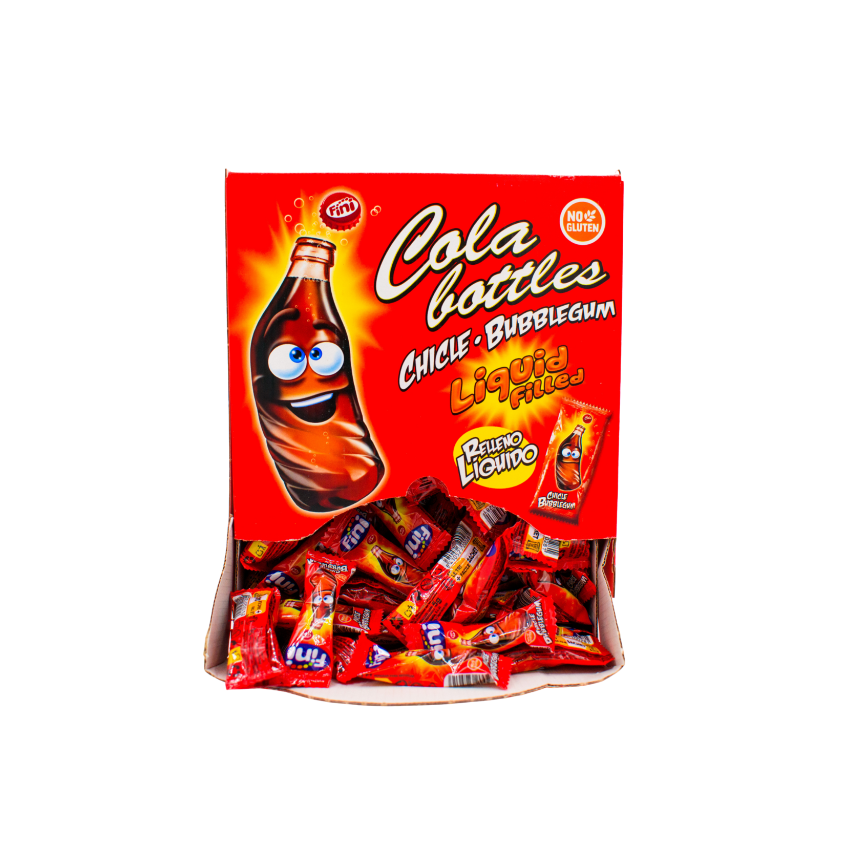Liquid center coke bottle gum