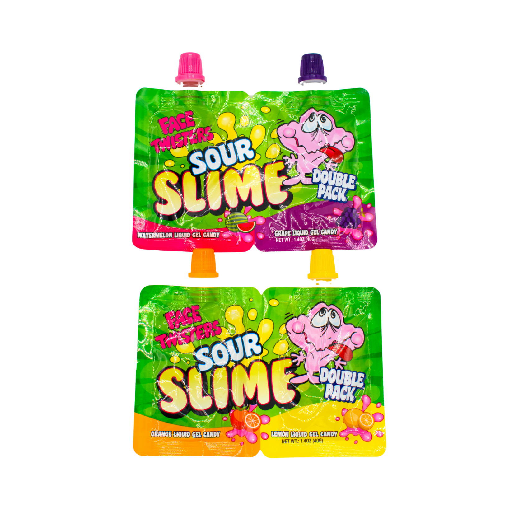Sour Slime double  melon d.eau-raisin-orange-citron 40g