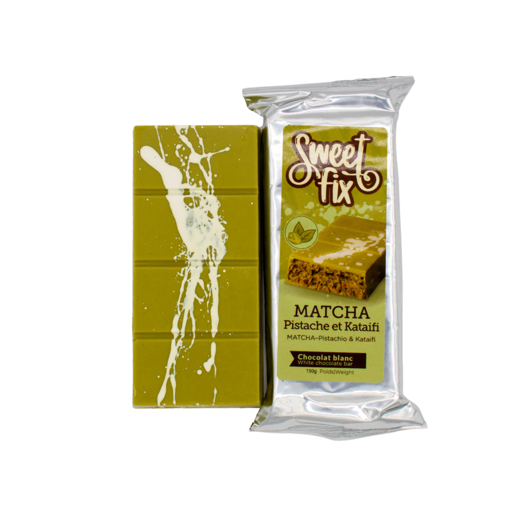 Sweet Fix Chocolat de Dubai blanc, Matcha, pistache & kataifi 150g