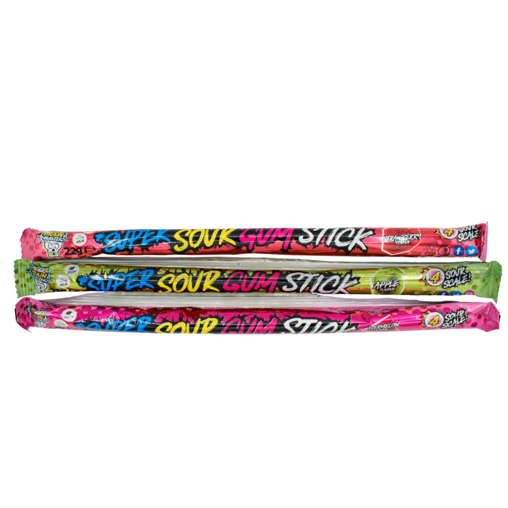 Brain Blasterz Super Sour Gum Stick 22g