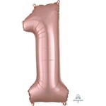 Rose Gold Number 1 Decorative Balloon 13''x 34''