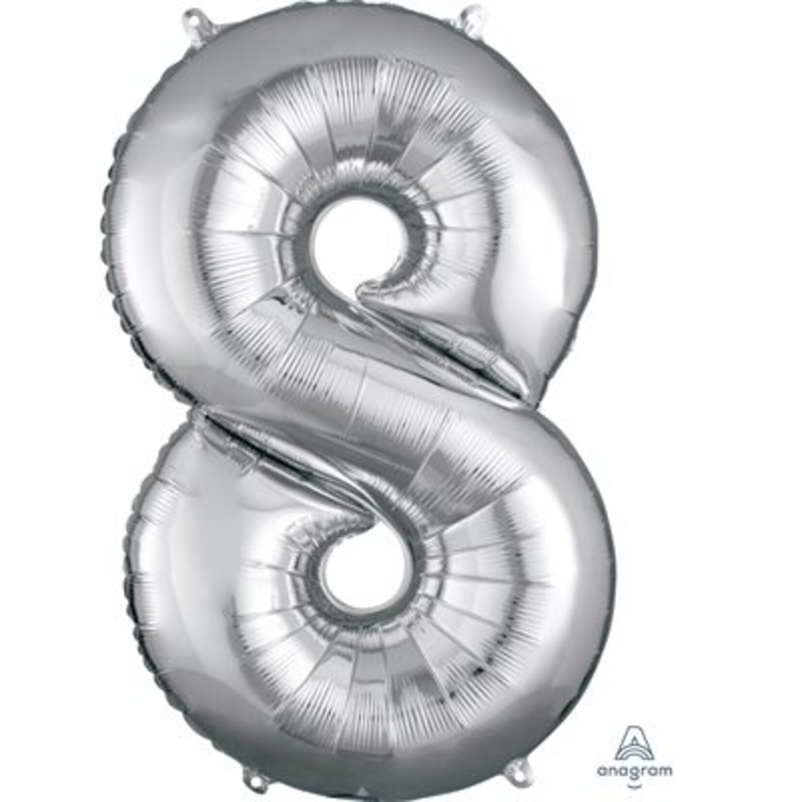 Silver Number 8 Decorative Balloon 21''x 34''