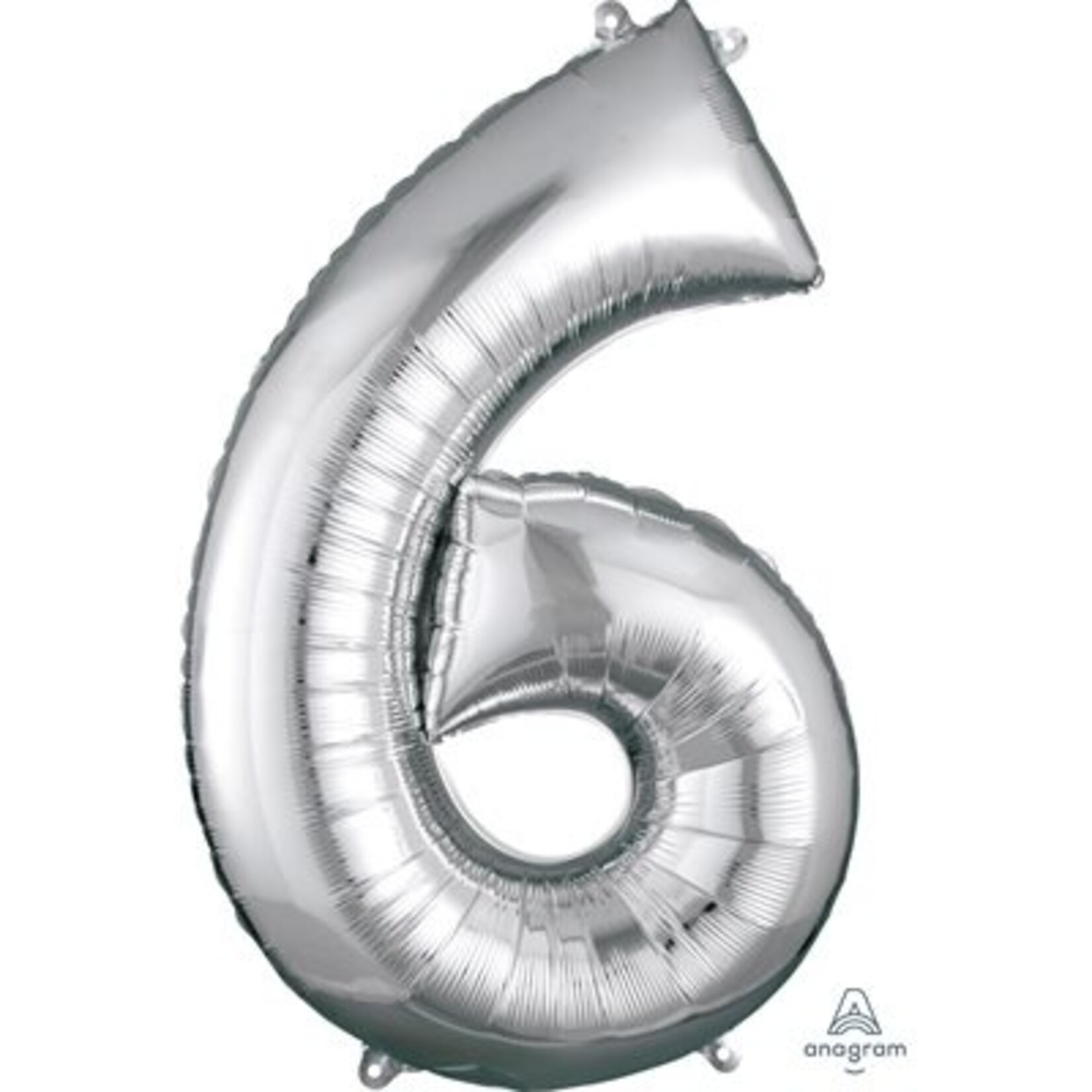 Ballon Décoratif Chiffre 6 Argent 22''x 34''