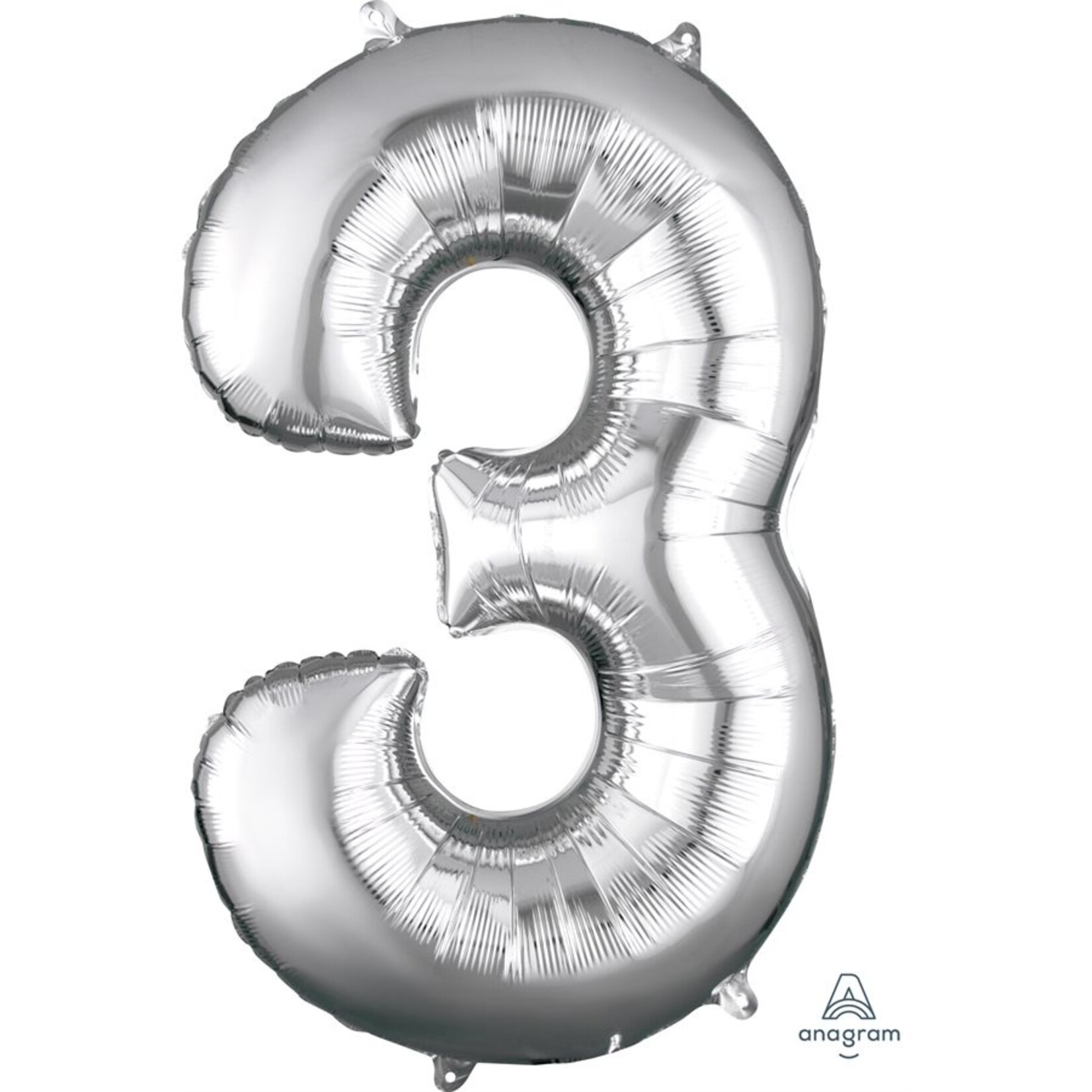 Ballon Décoratif Chiffre 3 Argent 20''x 34''