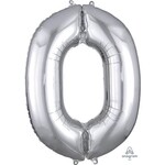 Ballon Décoratif Chiffre 0 Argent 26''x 35''