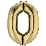 Ballon Décoratif Chiffre 0 Or Blanc 26''x 35''