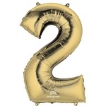 White Gold Number 2 Decorative Balloon 22''x 33''