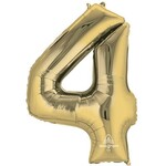 White Gold Number 4 Decorative Balloon 24''x 36''