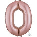 Rose Gold Number 0 Decorative Balloon 26''x 35''