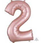 Rose Gold Number 2 Decorative Balloon 22''x 33''