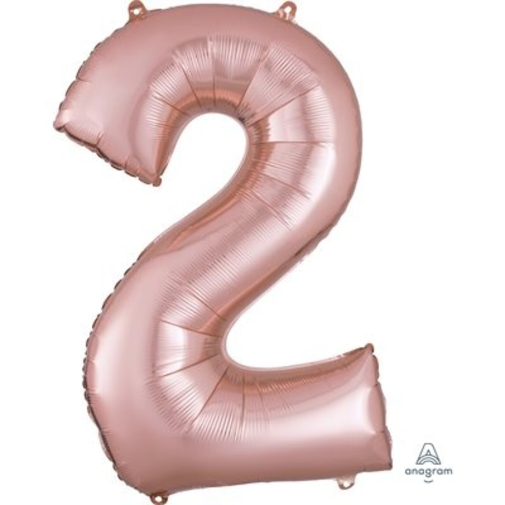 Ballon Décoratif Chiffre 2 Or Rose 22''x 33''