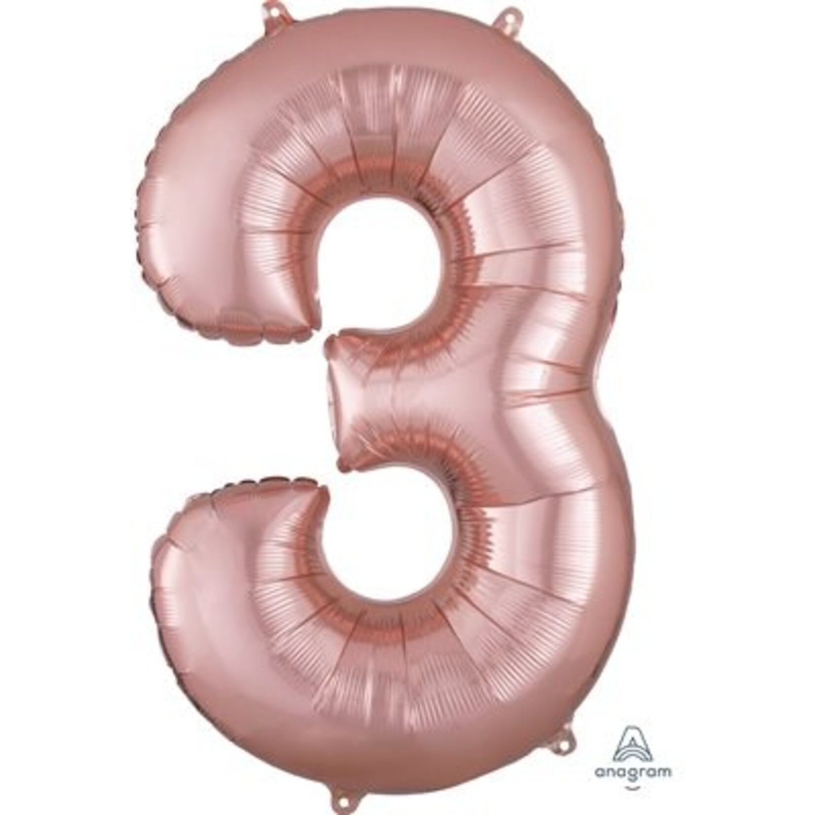 Rose Gold Number 3 Decorative Balloon 20''x 34''